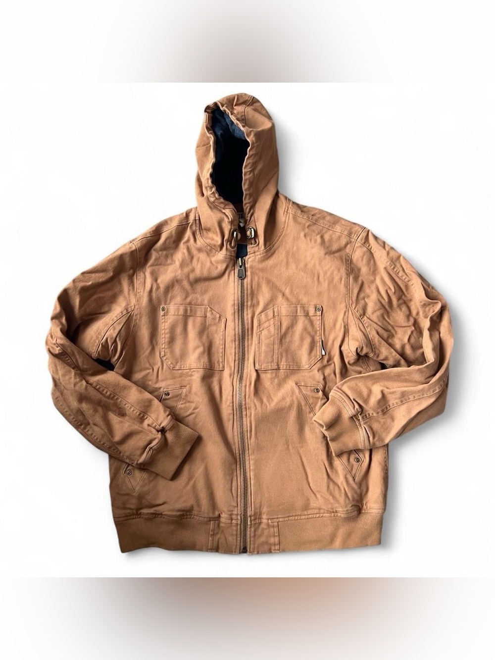 Duluth Trading Co Tan Hooded Work Jacket